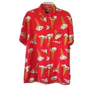 Ice Cream BBC Shirt Men's Medium Red Rayon‎ Cones Pharrell Williams